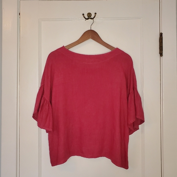 Italian Linen Top – Size M – Deep Rose - Picture 4 of 4